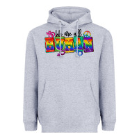 Heather Grey we are all human Heavyweight Hoodie - FaDigitalArtStudio