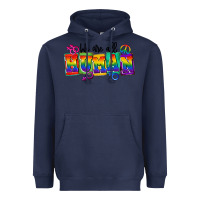 Navy we are all human Heavyweight Hoodie - FaDigitalArtStudio