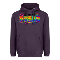Plum we are all human Heavyweight Hoodie - FaDigitalArtStudio