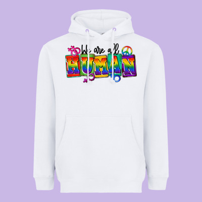 We Are All Human Heavyweight Hoodie Designed By Fadigitalartstudio