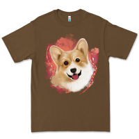Cacao corgi peach watercolor background Premium Tee - Jasminsmagicworld