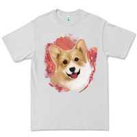 Dove Grey corgi peach watercolor background Premium Tee - Jasminsmagicworld