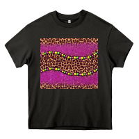 Asphalt mardi gras  leopard pink glitter bead Heavy Core Tee - BarkalooDesign