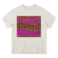 Cream mardi gras  leopard pink glitter bead Heavy Core Tee - BarkalooDesign