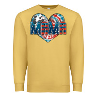 Antique Gold American Mama heart Premium Sweatshirt - FaDigitalArtStudio