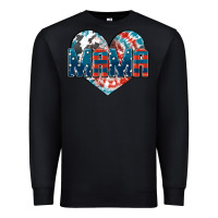 Black American Mama heart Premium Sweatshirt - FaDigitalArtStudio