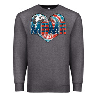 Charcoal Heather American Mama heart Premium Sweatshirt - FaDigitalArtStudio