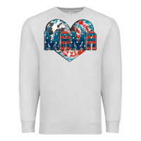 Dove Grey American Mama heart Premium Sweatshirt - FaDigitalArtStudio