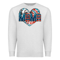 Oatmeal Heather American Mama heart Premium Sweatshirt - FaDigitalArtStudio