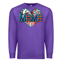 Purple American Mama heart Premium Sweatshirt - FaDigitalArtStudio