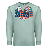 Seafoam American Mama heart Premium Sweatshirt - FaDigitalArtStudio