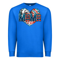 True Royal American Mama heart Premium Sweatshirt - FaDigitalArtStudio