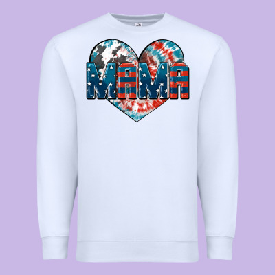 American Mama Heart Premium Sweatshirt Designed By Fadigitalartstudio