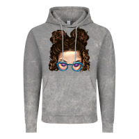 Cloud Rock Messy Bun Mom And Glitter Glasses Vintage Hoodie - BundleAndBundleShop