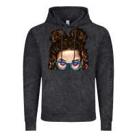 Vintage Black Messy Bun Mom And Glitter Glasses Vintage Hoodie - BundleAndBundleShop