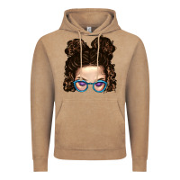 Vintage Coffee Messy Bun Mom And Glitter Glasses Vintage Hoodie - BundleAndBundleShop