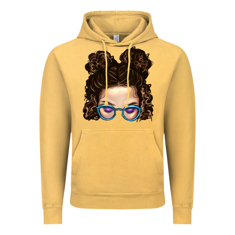 Messy Bun Mom And Glitter Glasses Vintage Hoodie by BundleAndBundleShop | Teevron