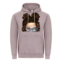 Vintage Zinc Messy Bun Mom And Glitter Glasses Vintage Hoodie - BundleAndBundleShop