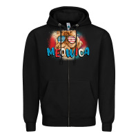 Black meowica 4th of july Zipper Hoodie - CowGirlArtShop