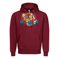 Burgundy meowica 4th of july Zipper Hoodie - CowGirlArtShop