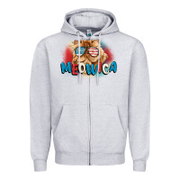 Heather Grey meowica 4th of july Zipper Hoodie - CowGirlArtShop
