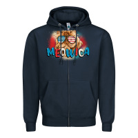 Navy meowica 4th of july Zipper Hoodie - CowGirlArtShop