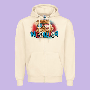 Meowica 4th Of July Zipper Hoodie Designed By Cowgirlartshop