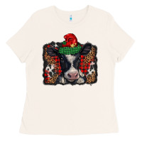 Bone christmas black and white baby cow Ladies Tee - BarkalooDesign