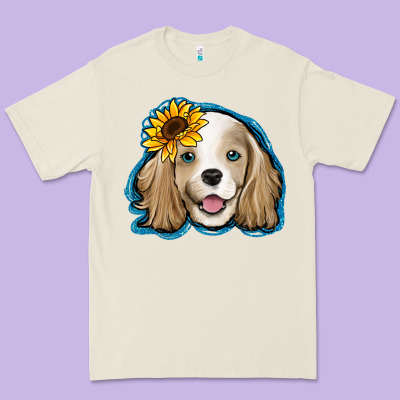 Cocker Spaniel Sunflower Premium Tee Designed By Jasminsmagicworld