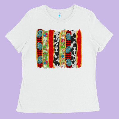 Christmas Brushstroke Ladies Tee Designed By Jasminsmagicworld