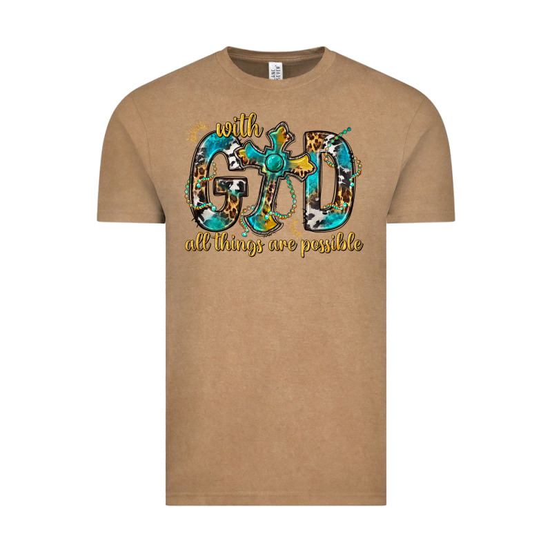 With God All Things Are Possible With Cross Vintage Tee by BundleAndBundleShop | Teevron