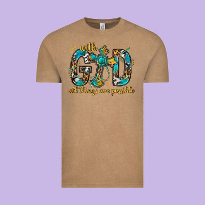 With God All Things Are Possible With Cross Vintage Tee Designed By Bundleandbundleshop