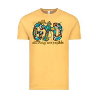 Vintage Mustard With God All Things Are Possible With Cross Vintage Tee - BundleAndBundleShop