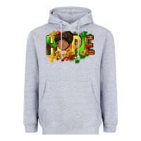 Heather Grey Hope Juneteenth Heavyweight Hoodie - FaDigitalArtStudio