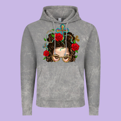 Messy Bun Mom Faith And Rose Vintage Hoodie Designed By Bundleandbundleshop