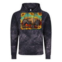Cloud Black western bison with sunset background Vintage Hoodie - RanaPortraitStore