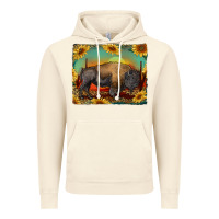 Vintage Artic western bison with sunset background Vintage Hoodie - RanaPortraitStore