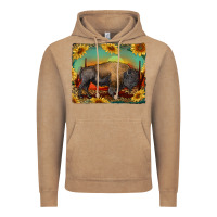 Vintage Coffee western bison with sunset background Vintage Hoodie - RanaPortraitStore