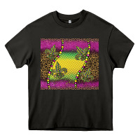 Asphalt mardi gras  leopard pink glitter Heavy Core Tee - BarkalooDesign