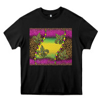Black mardi gras  leopard pink glitter Heavy Core Tee - BarkalooDesign