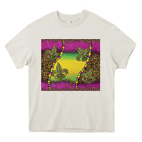 Cream mardi gras  leopard pink glitter Heavy Core Tee - BarkalooDesign