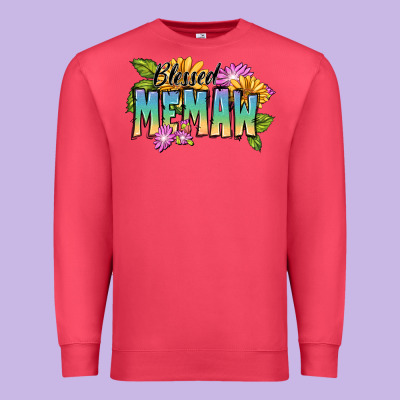 Blessed Memaw Mother's Day Premium Sweatshirt Designed By Fadigitalartstudio