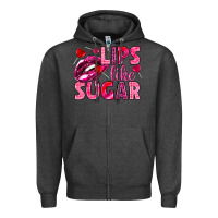 Lips Like Sugar Valentine's Day Zipper Hoodie | Teevron