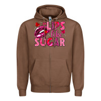 Chestnut Lips like sugar Valentine's Day Zipper Hoodie - HowdyJamesFarm