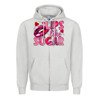 Dove Grey Lips like sugar Valentine's Day Zipper Hoodie - HowdyJamesFarm