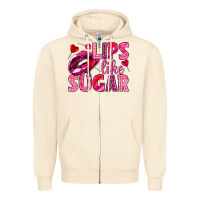 Sandshell Lips like sugar Valentine's Day Zipper Hoodie - HowdyJamesFarm