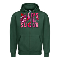 Sports Green Lips like sugar Valentine's Day Zipper Hoodie - HowdyJamesFarm
