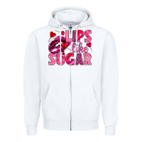 White Lips like sugar Valentine's Day Zipper Hoodie - HowdyJamesFarm
