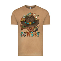 Vintage Camel Western Cowboy Portrait With Cactus Vintage Tee - BundleAndBundleShop