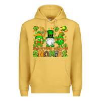 Antique Gold St. Patrick's Day shamrockin' with my gnomies Premium Hoodie - OliviaCreatesArt